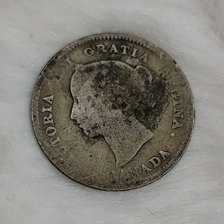 Canada 5 Cents 1886 Victoria Silver Coin Circulated Uncertified Collectible