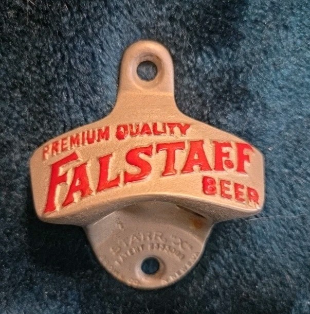 Vintage Starr X Falstaff Beer Wall-Mount Bottle Opener Metal Painted