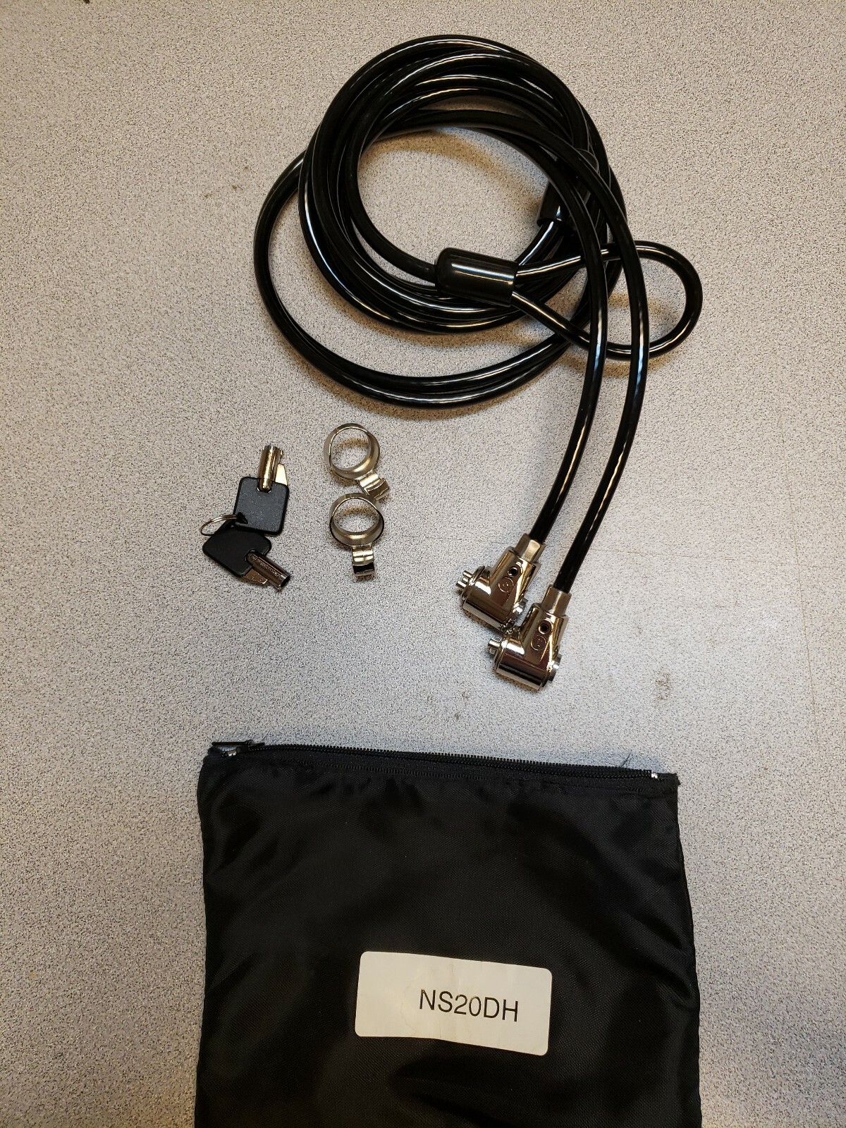 NS20DH Noble Security 2 Leg Notebook Laptop Security Cable Lock NEW