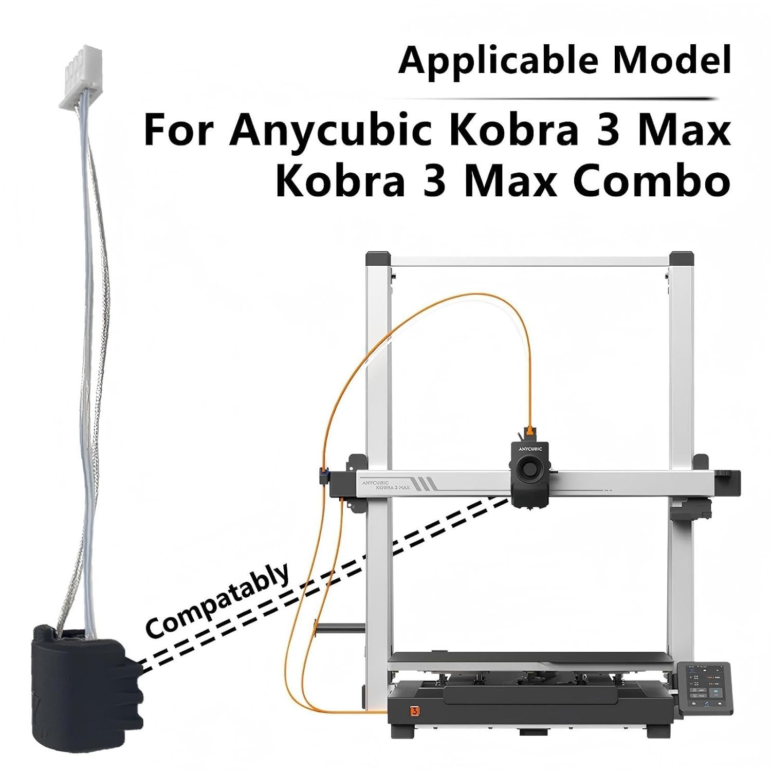 Kobra 3 Max Hotend Assembly Replacement, Includes Ceramic Heater Element, Sil...