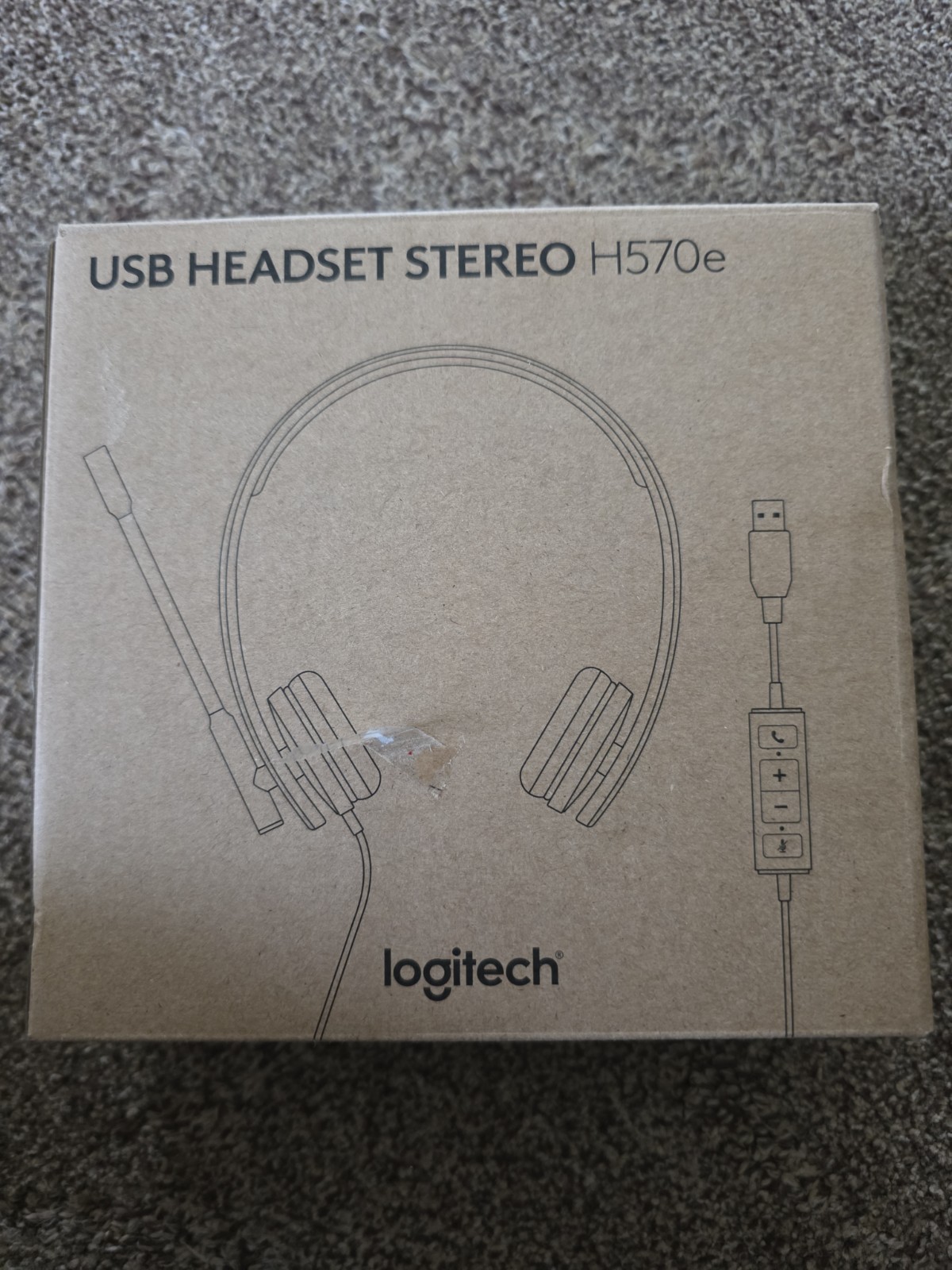 Logitech H570e Wired Headset Stereo Headphones Noise-Cancelling Microphone USB