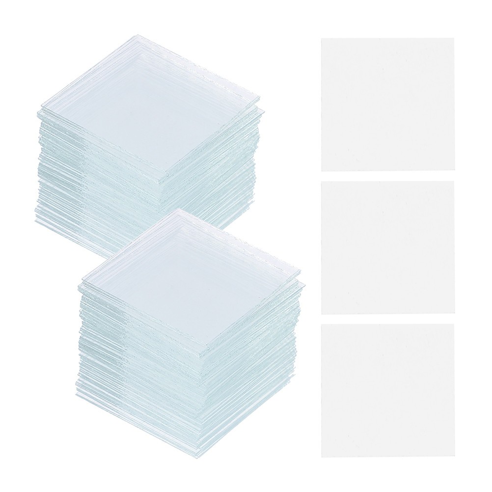 500 Pcs Glass Cover and Slides for Microscope Coverslips Laboratory Consumables