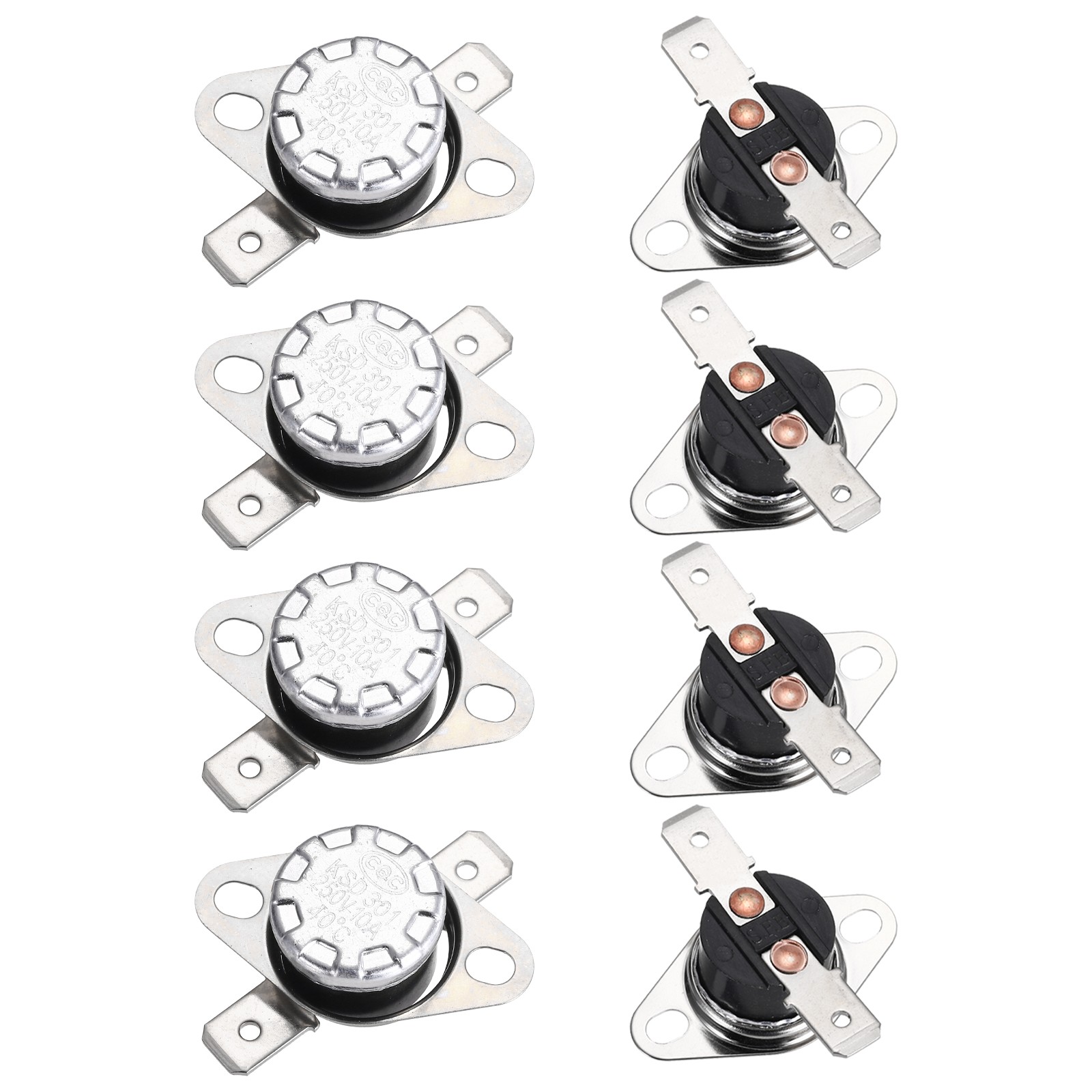8PCS Temperature Control Switch Thermostat, 40°C 10A N.C 6.3mm Pin
