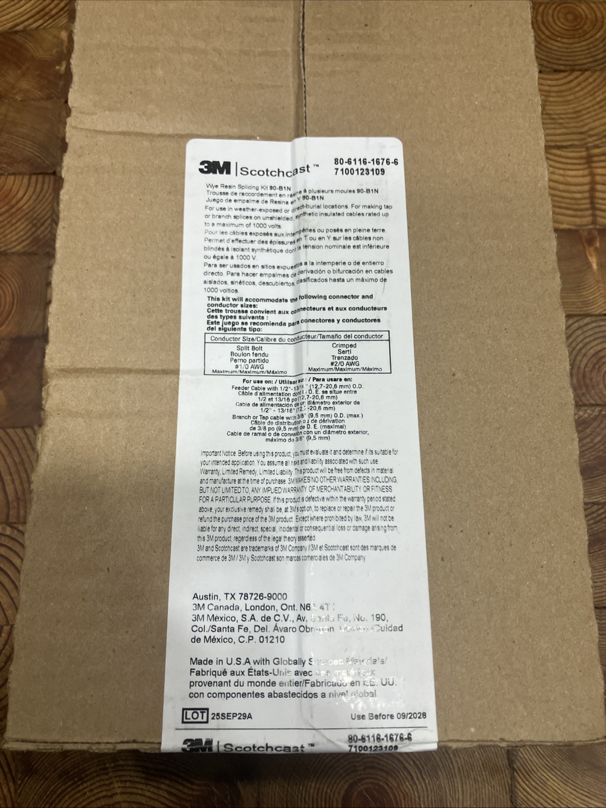 New 3M SCOTCHCAST WYE Resin Splice KIT 90-B1N