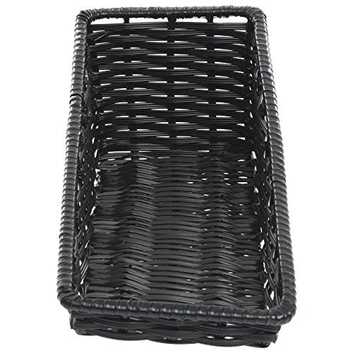 HUBERT Tapered Wicker Look Tapered Storage Basket, Rectangular Black - 7 1/2"L x
