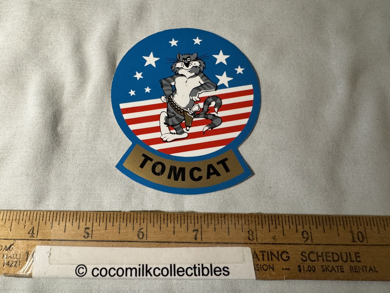 Vintage 1970's Sticker Decal Grumman F-14 Tomcat US Navy Fighter USN Military