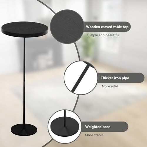 Black Metal Round Side Table - 9.99" x 9.9" - Small Side Table