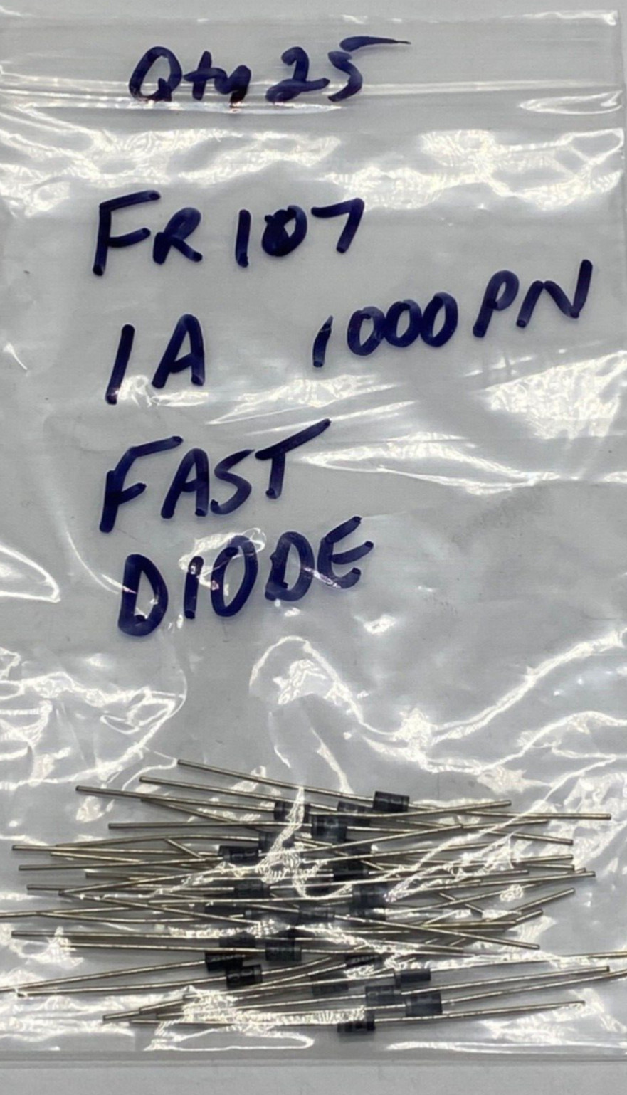 Qty 25 bulk lot , Rectron Diode FR107 1KV fast recovery 1 amp