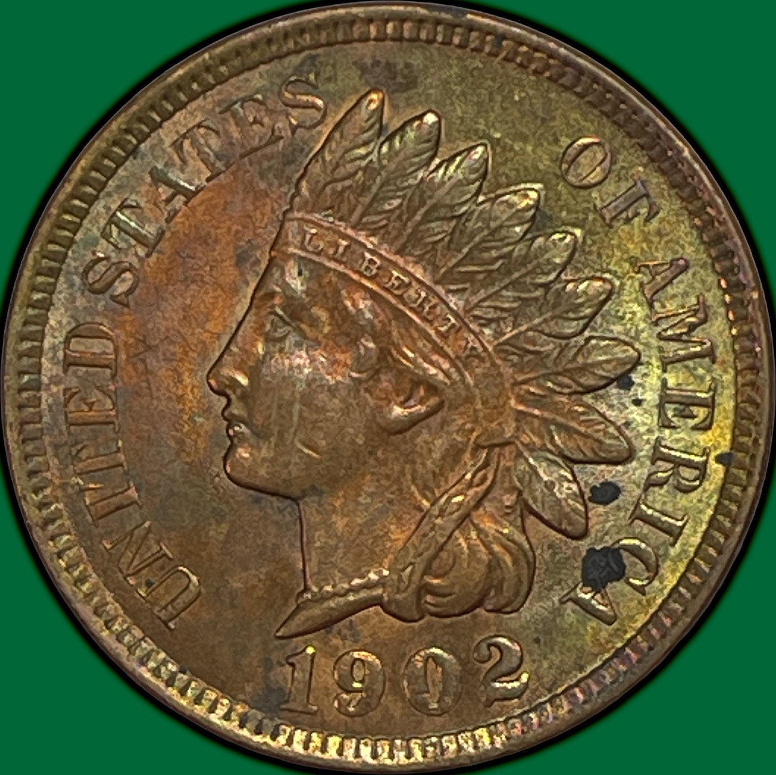 1902 Indian Head Cent Uncirculated UNC Coin #32743