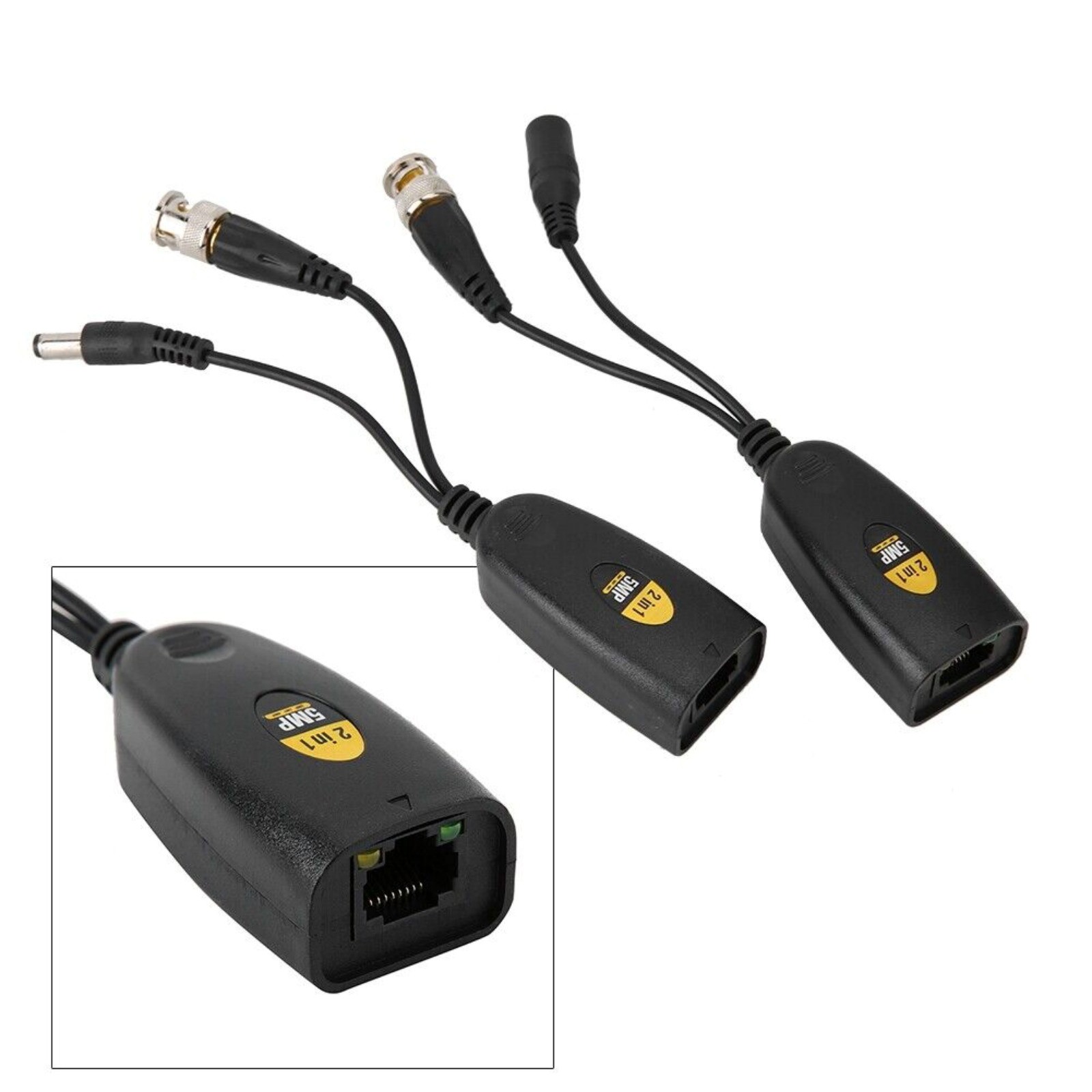 Thunder-Proof Level 3 BNC To POE Adapter Balun Connector For Surveillance