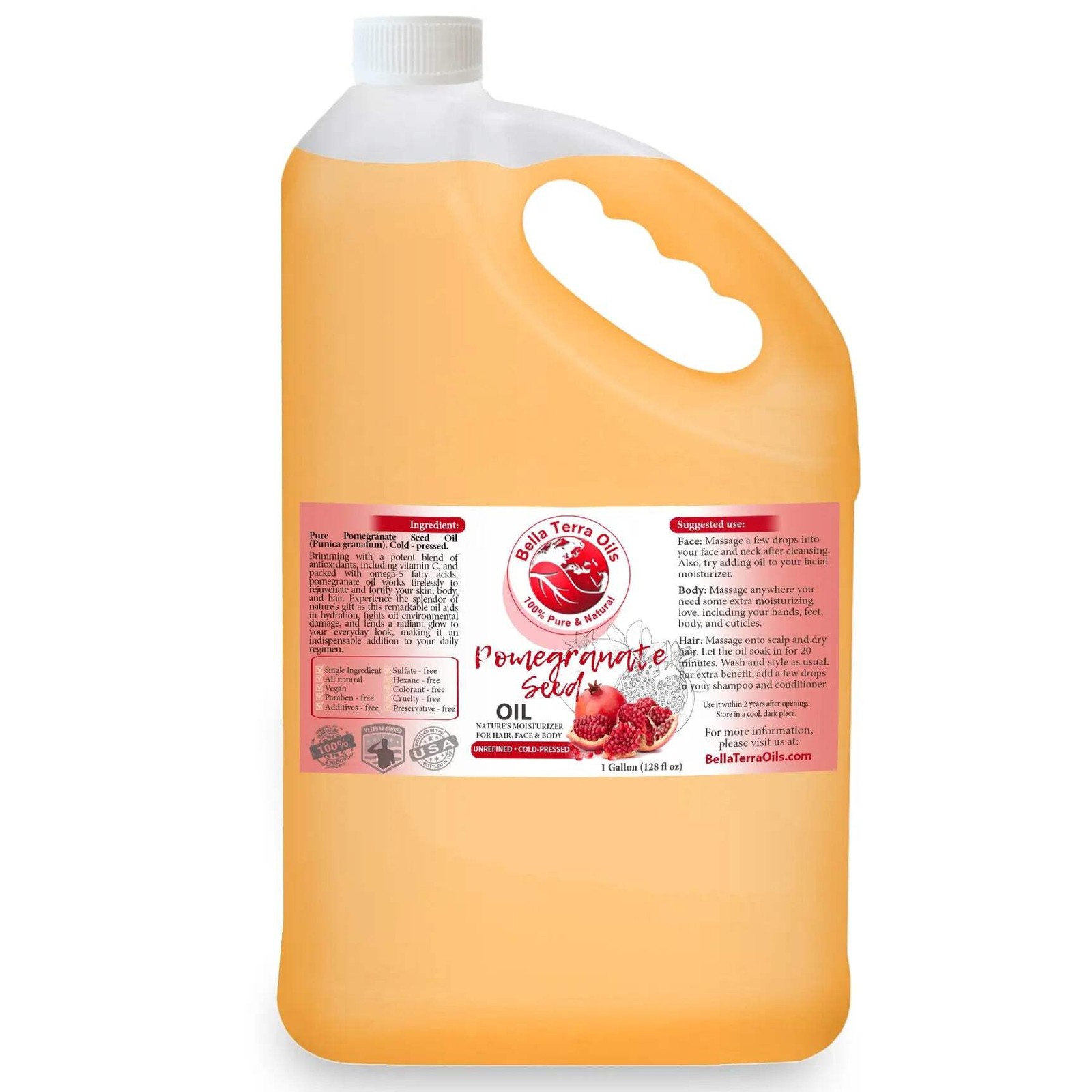 Natural Pomegranate Seed Oil Gallon - 128oz