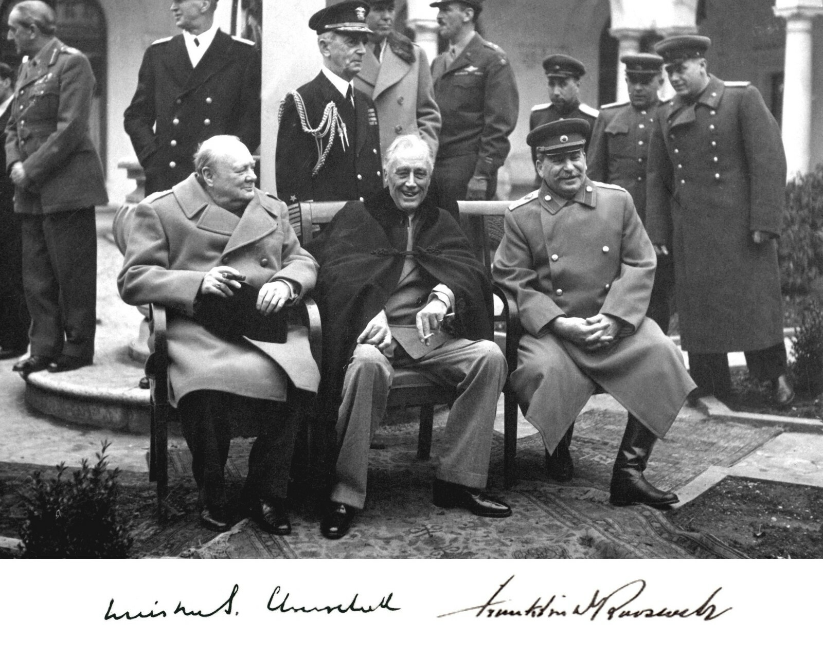 Franklin Roosevelt FDR Winston Churchill Big 3 World War 2 WWII 8 x 10 Photo g1