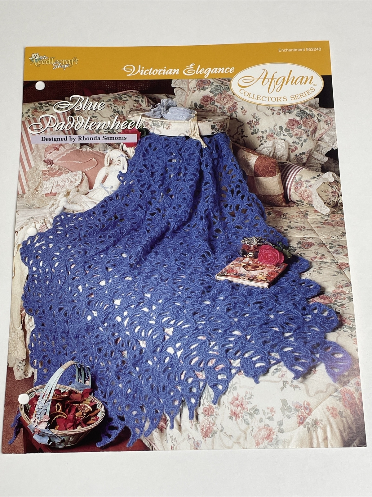 Blue Paddlewheel Afghan Victorian Elegance Crochet Pattern Needlecraft Shop