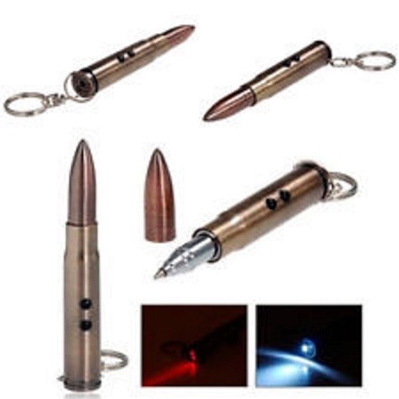 bullet pen laser LED flashlight key chain 30:06 size 4 in 1