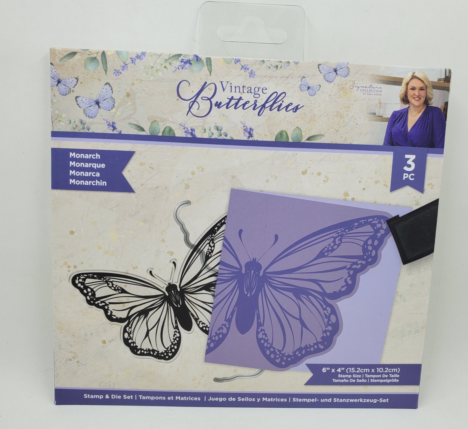 CS4 Crafters Companion Vintage Butterflies Monarch Stamp & Die Set New