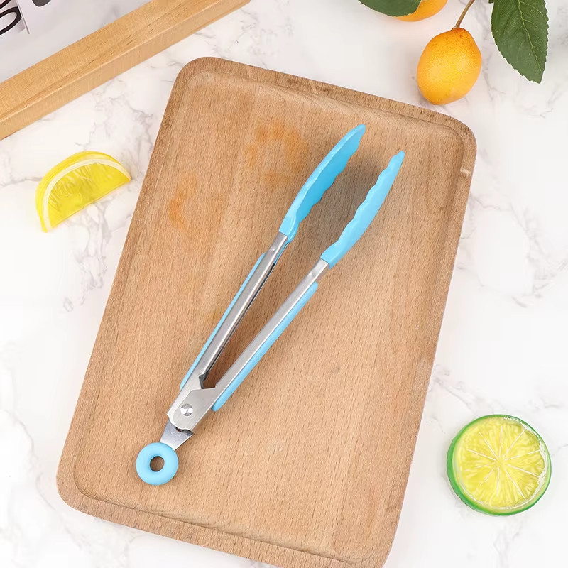 Silicone BBQ Grilling Tong Kitchen Cooking Salad Bread Serving Tong Non-Stick Ba