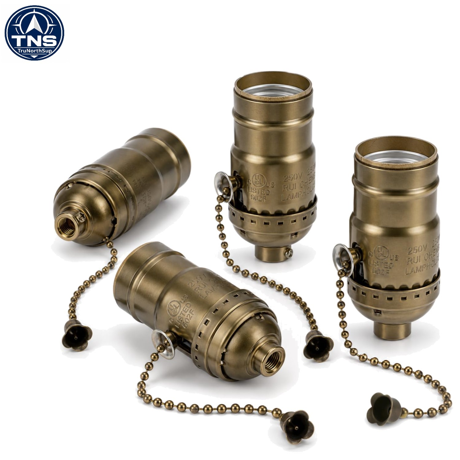 4 Pcs Pull Chain Lamp Socket Replacement, E26 Standard Threaded Base, Light Soc