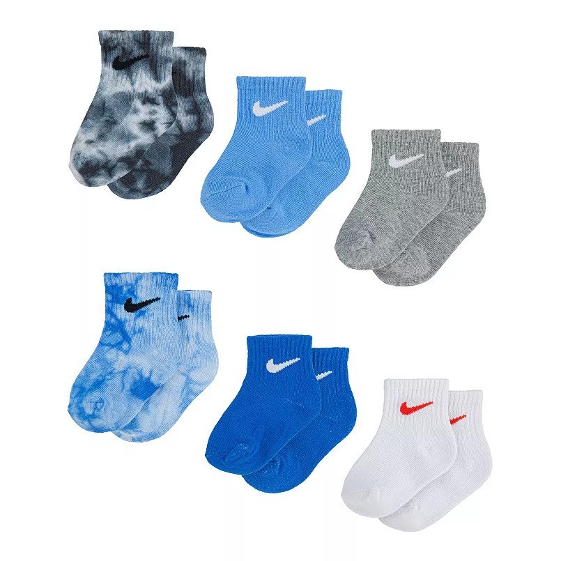 Nike 6-Pack Swoosh Ankle Socks Toddler Newborn 6-12 Months