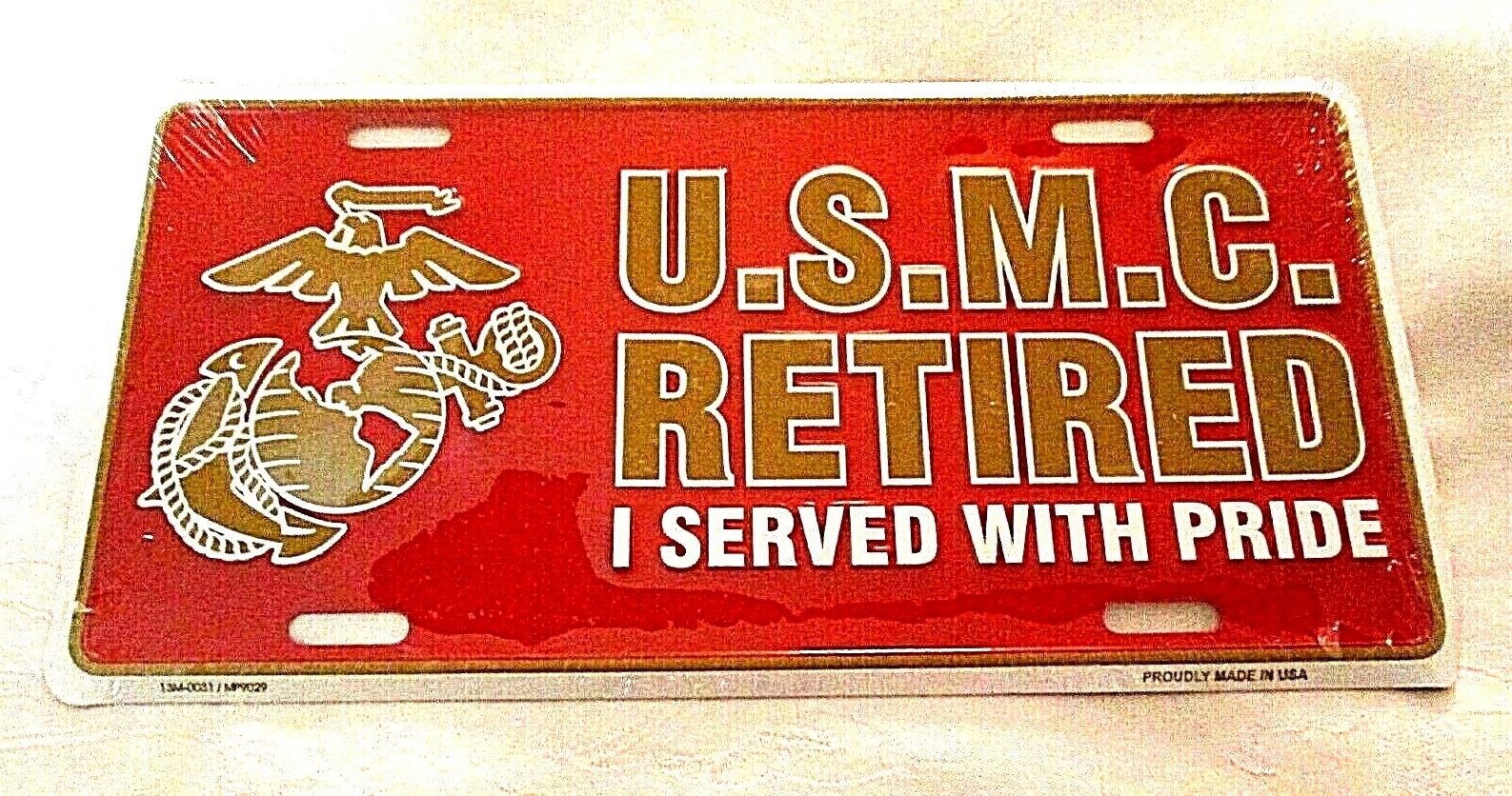 U. S. MARINES  RETIRED EMBOSSED METAL LICENSE PLATE #02 - NEW