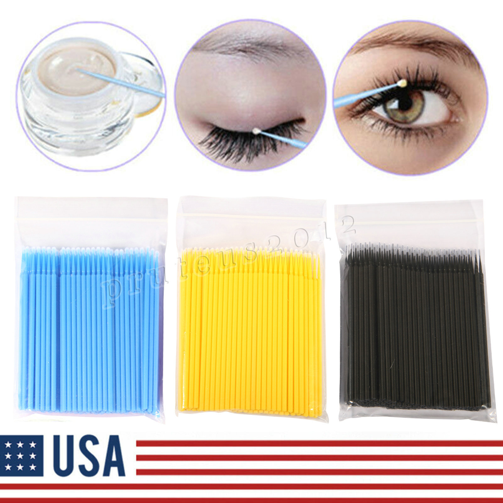 USA Dental Disposable Micro Brush Tooth Applicators Eyelash Extension Make up