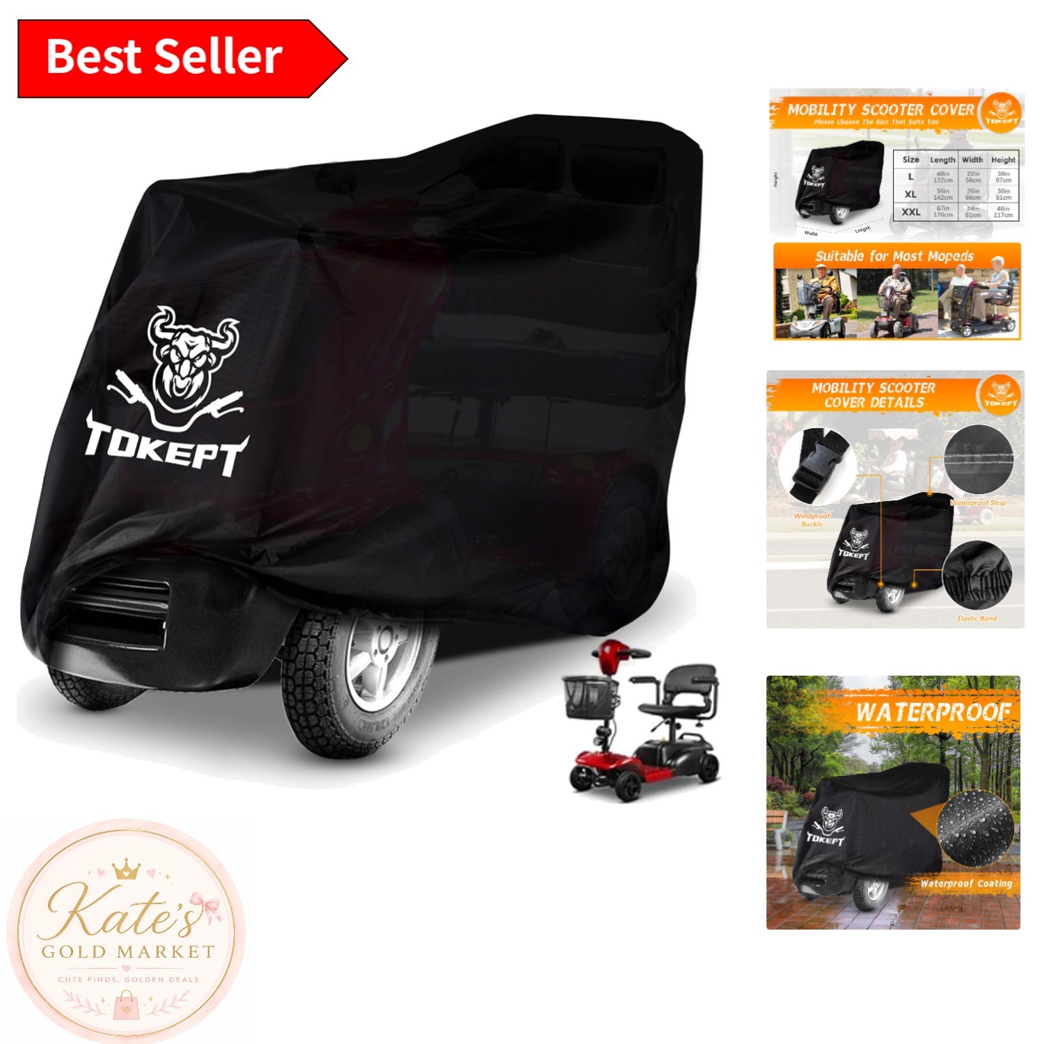 Universal Fit Scooter Cover 48” - UV and Weather Resistant Outdoor Protection