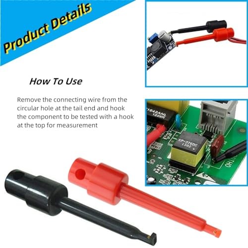 12 Pcs Test Hook Clips Multimeter Test Kit Grabber Test Probe for Wire