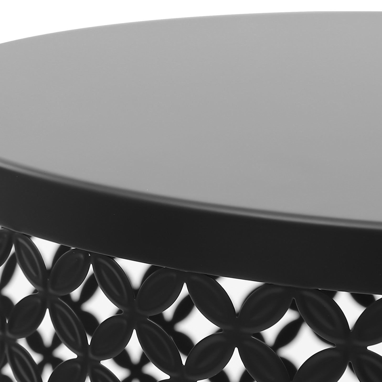 2 Pack Metal Frame Outdoor Accent Tables - Modern Side Table Set