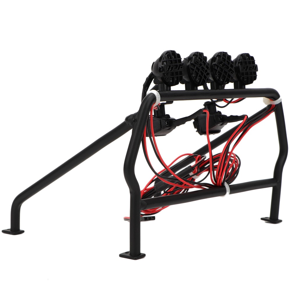 1 Metal Roll Cage With 6 LED Lights For SCX10 RC Car