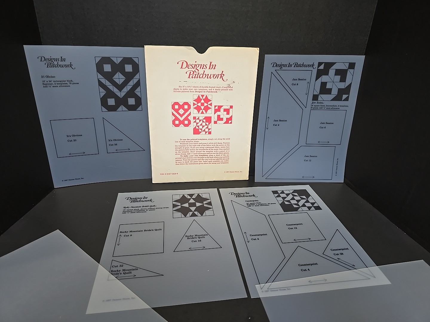 Quilting "Designs In Patchwork" Vinyl Template Patterns Oxmoor House Vintage 4