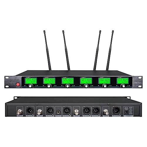 6 Channel Microphone Wireless Microphone System UHF 3 Handheld Mic 3 Headset 3