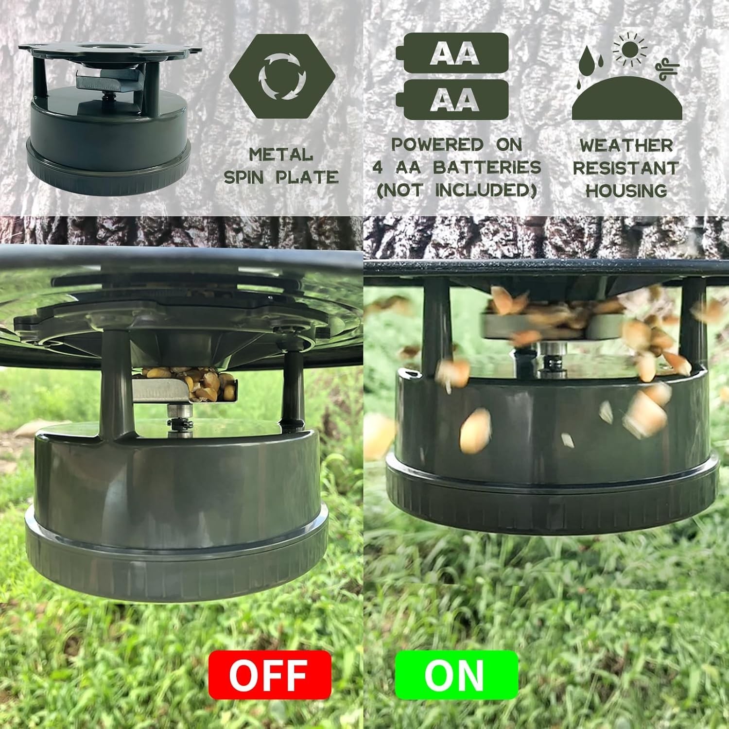 Deer Feeder Kit - Digital Timer - Metal Spin Plate - Easy Setup - All-in-ONE
