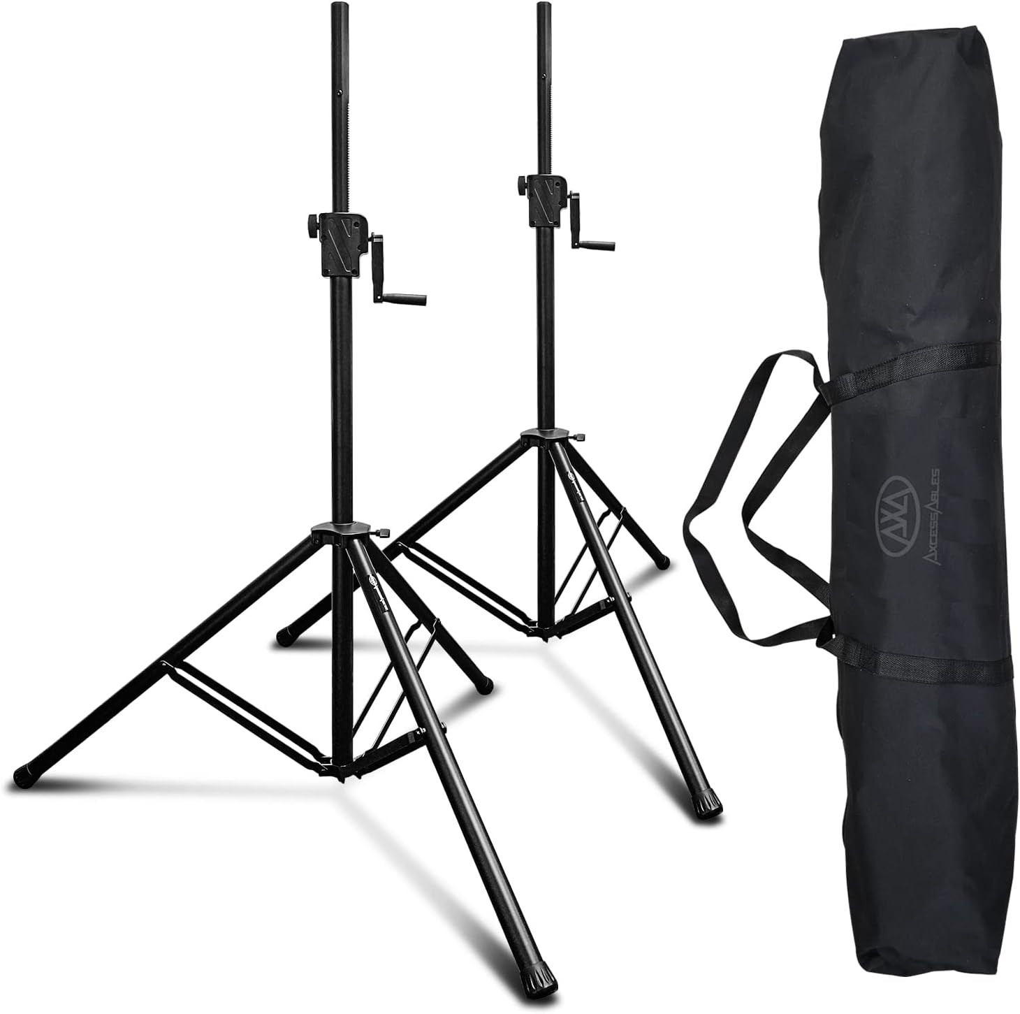 Axcessables Heavy-Duty DJ Stands with Carry Bag | 175LB Load Capacity | Crank up