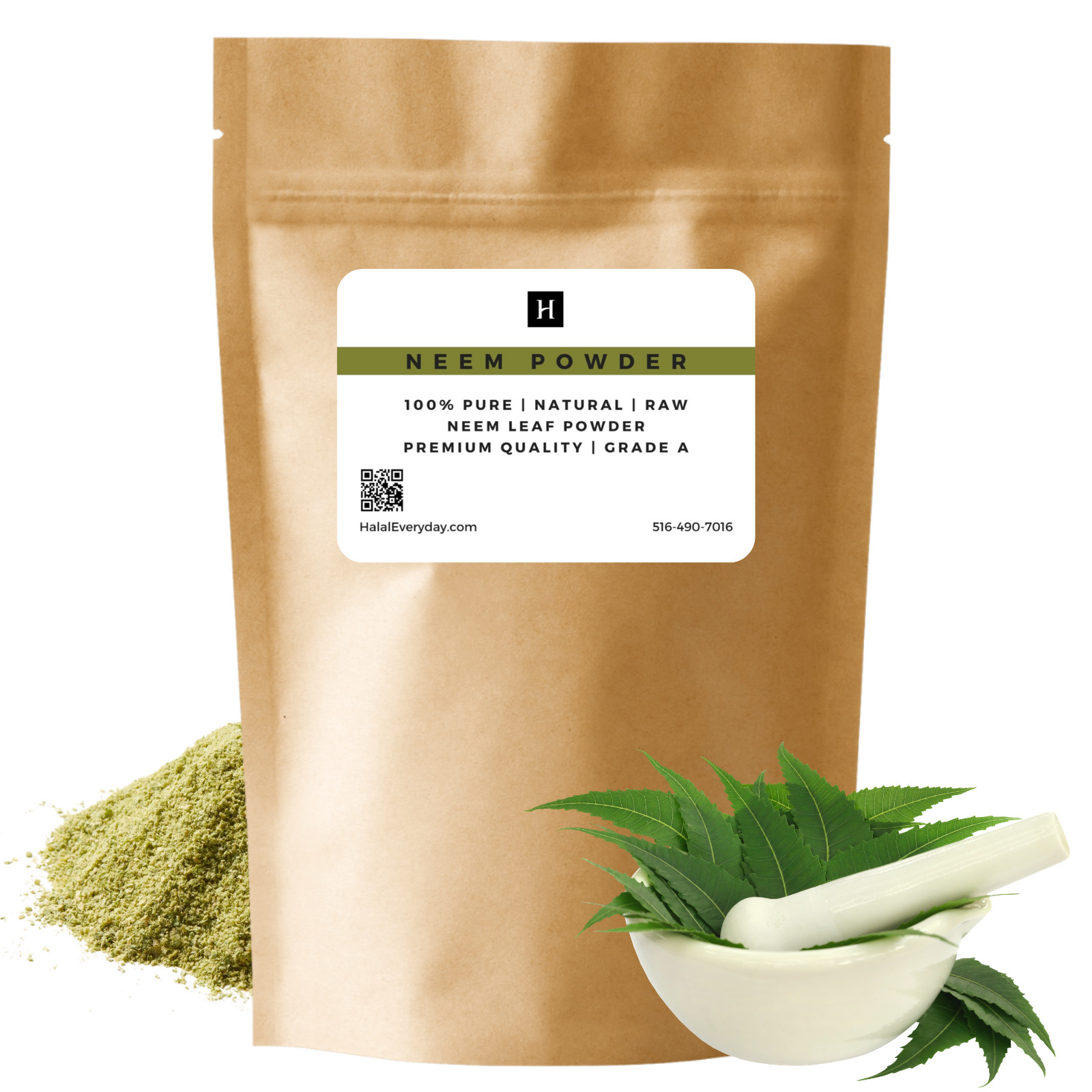 Neem Powder Dried Leaf - (Azadirachta indica) 100% Pure Natural Raw Vegan Bulk