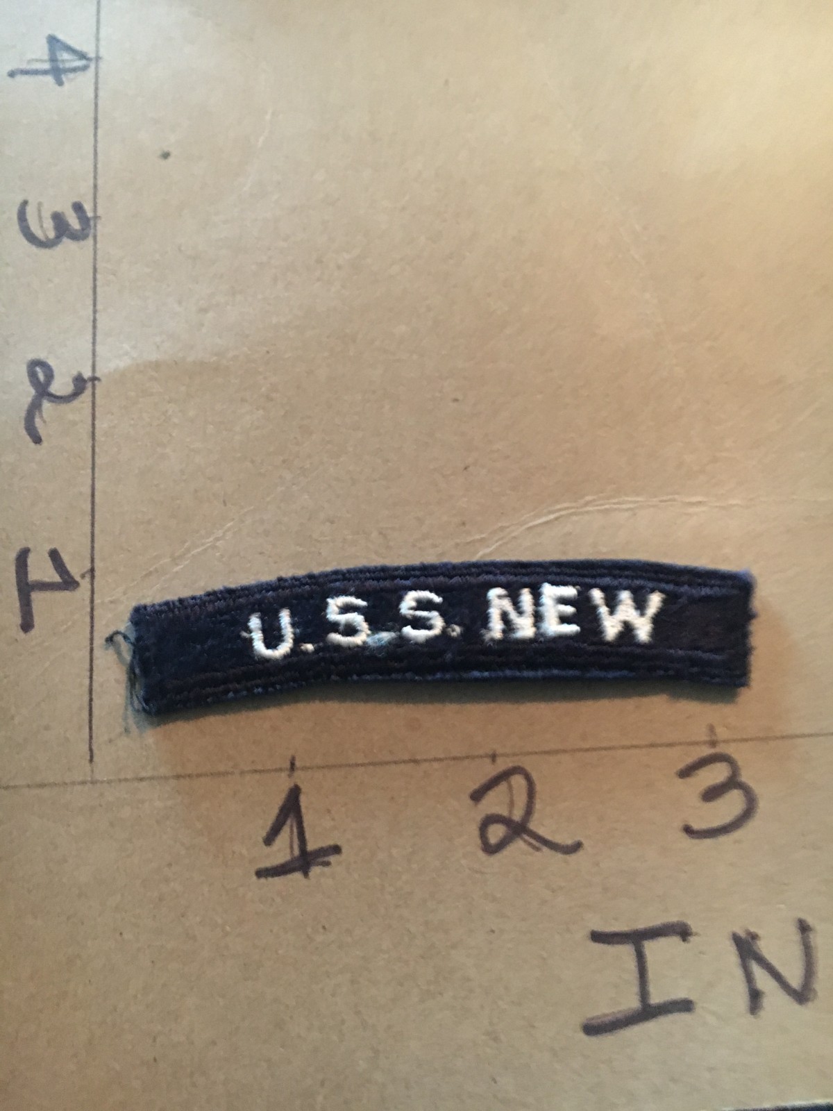 US NAVY SHOULDER STRIP TAB *** rocker *** Patch USS New