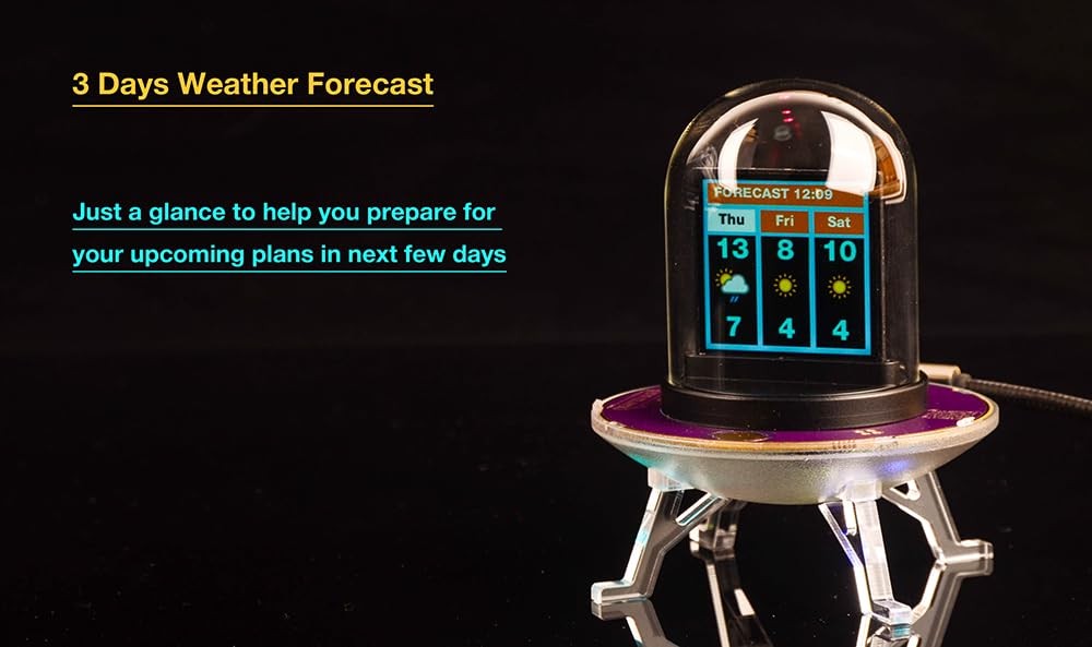 WiFi Nixie Tube Digital Alarm Clock with IPS Screen and RGB Lighting