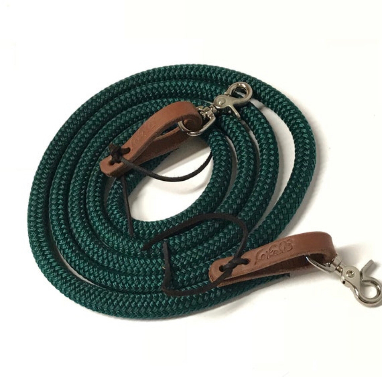 rope reins water loops hunter green yacht rope with trigger snaps
