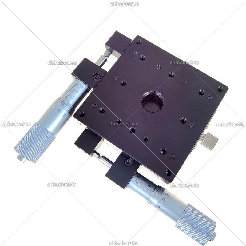 XY Manual Tuning Roller Linear Stage 80*80*40mm Micrometer Fine Tuning Platform