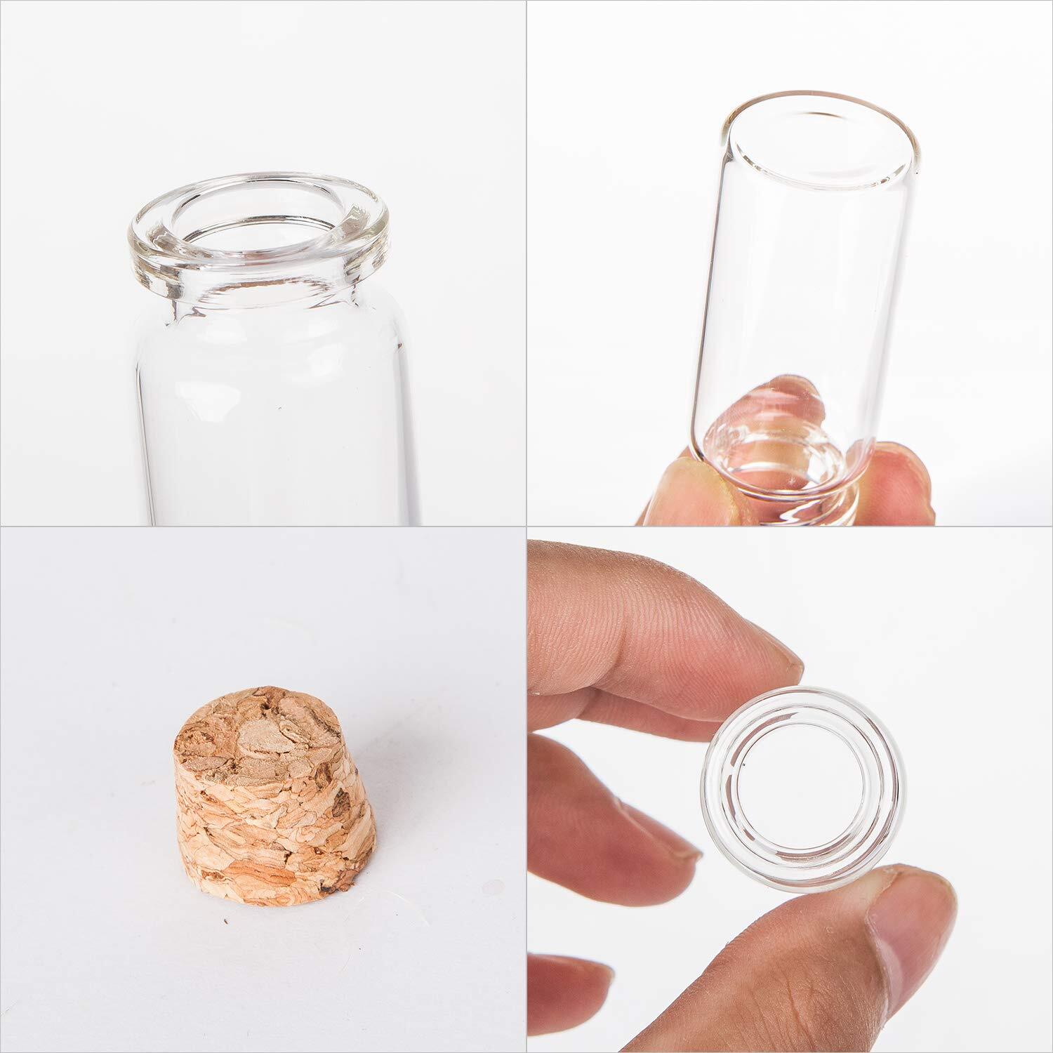 Brajttt 64PCS Cork Stoppers Glass Bottles,10ml Storage Container