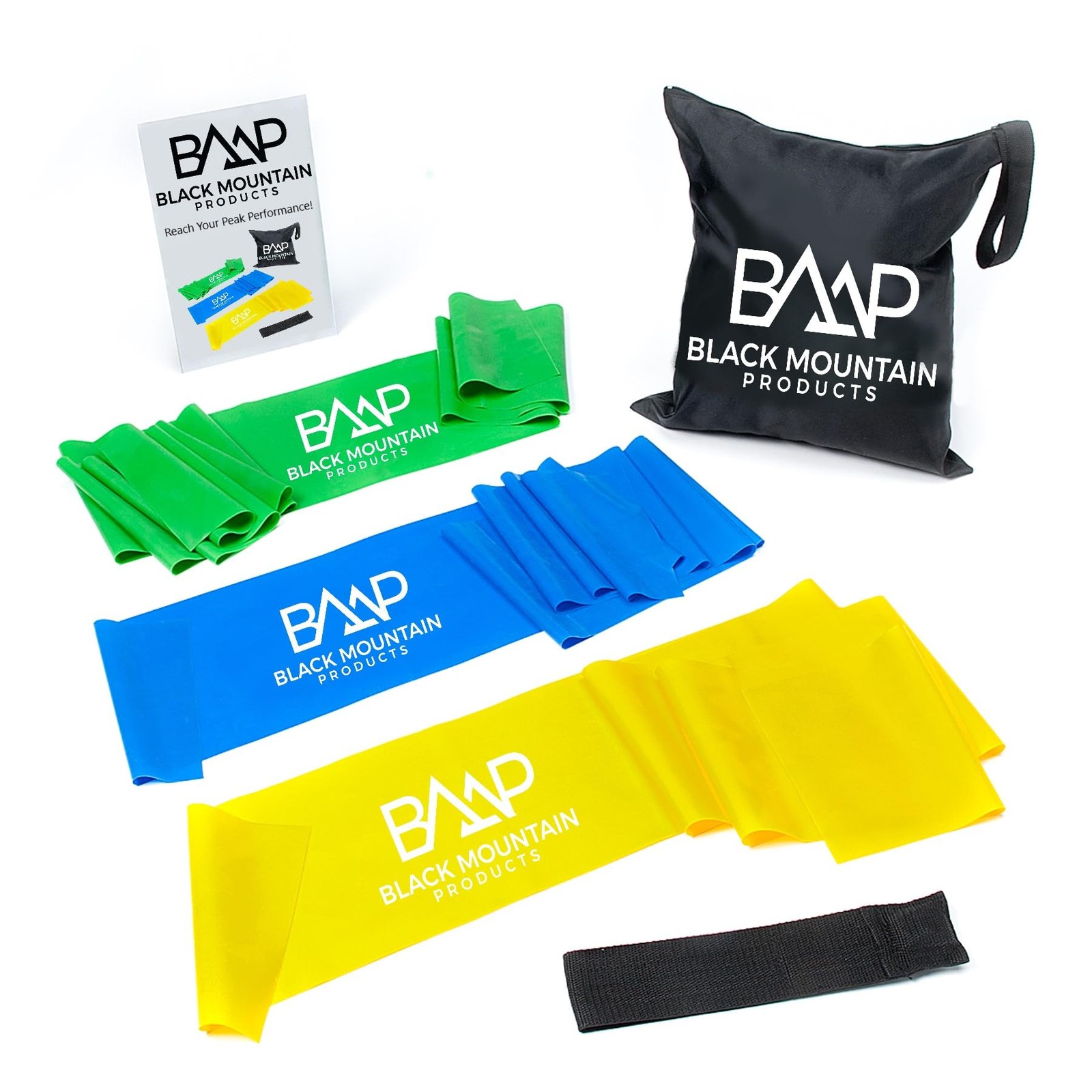 Therapy Exercise Bands with Resistance Band Carrying Case, Door Anchor and St...