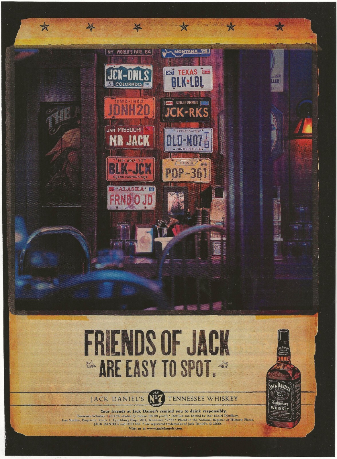 Vintage Print Ad Jack Daniels Whisky - Friends Of Jack Are Easy To Spot  2001