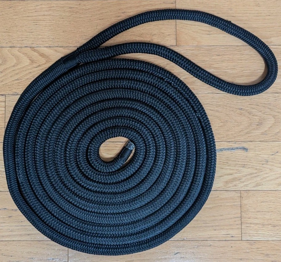 Boat Dock Line - Double Braided - 5/8" x 20' - Black - Quantity Discount!