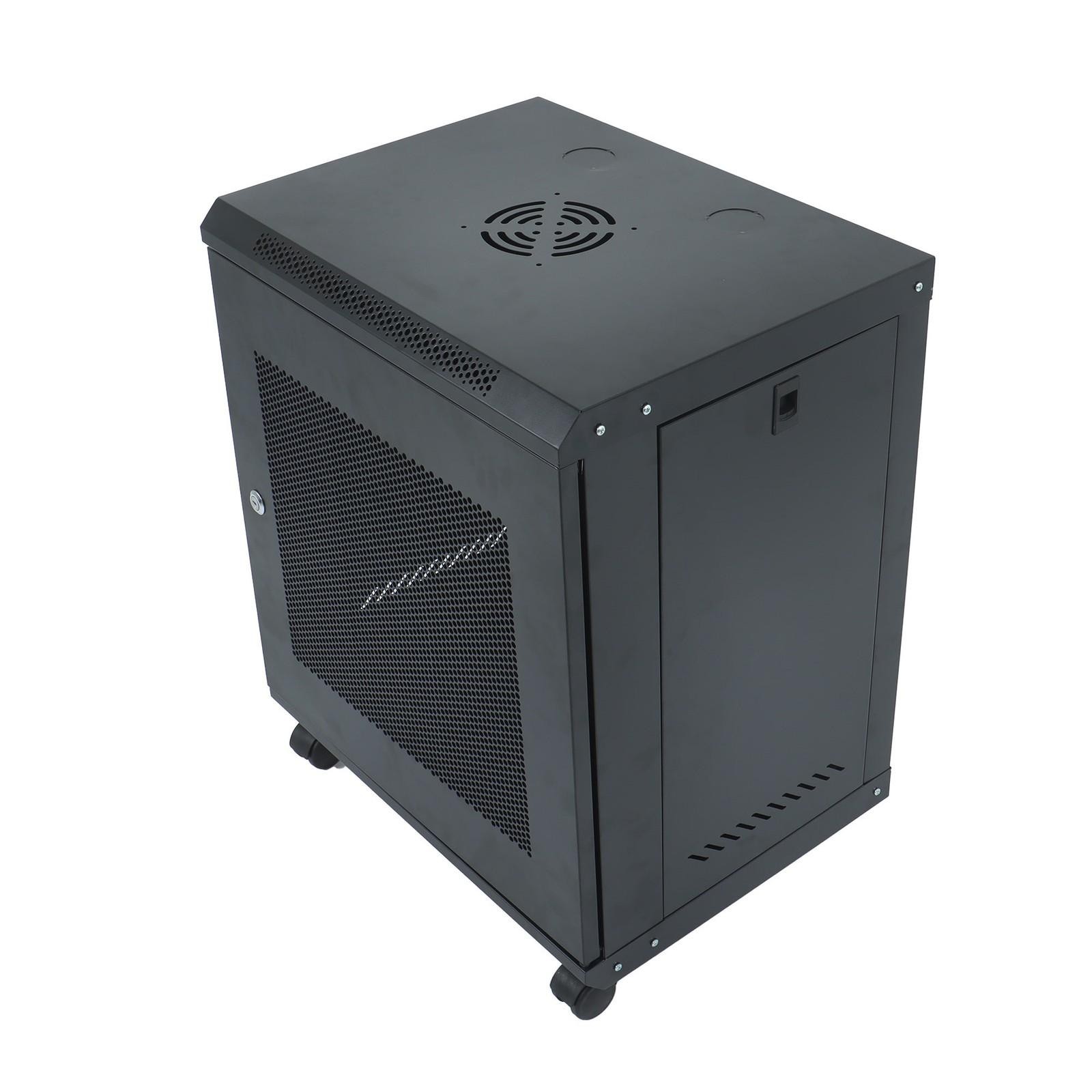 12U Wall Mount Rack Enclosure, 15.5" Deep, Secure Locking Door