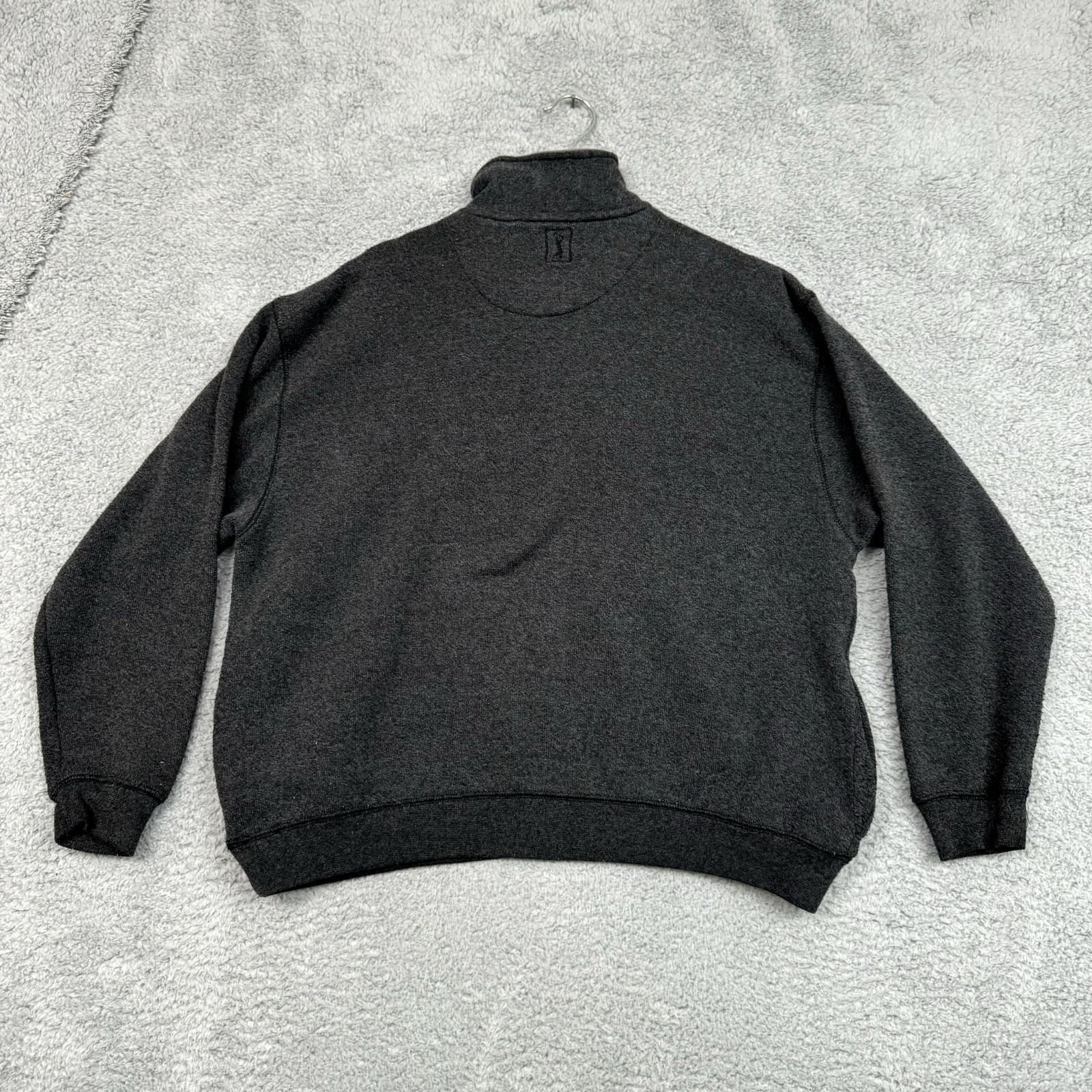 PGA Tour Sweater Large Gray 1/4 Zip Pullover Golf Performance Dadcore Outdoor