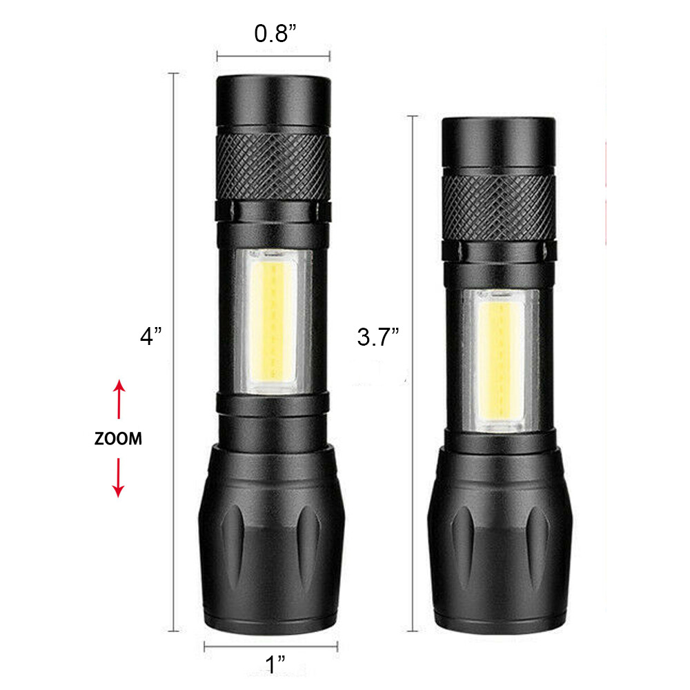 3X Super Bright LED Tactical Flashlight Mini USB Rechargeable Lamp 3 Modes Light