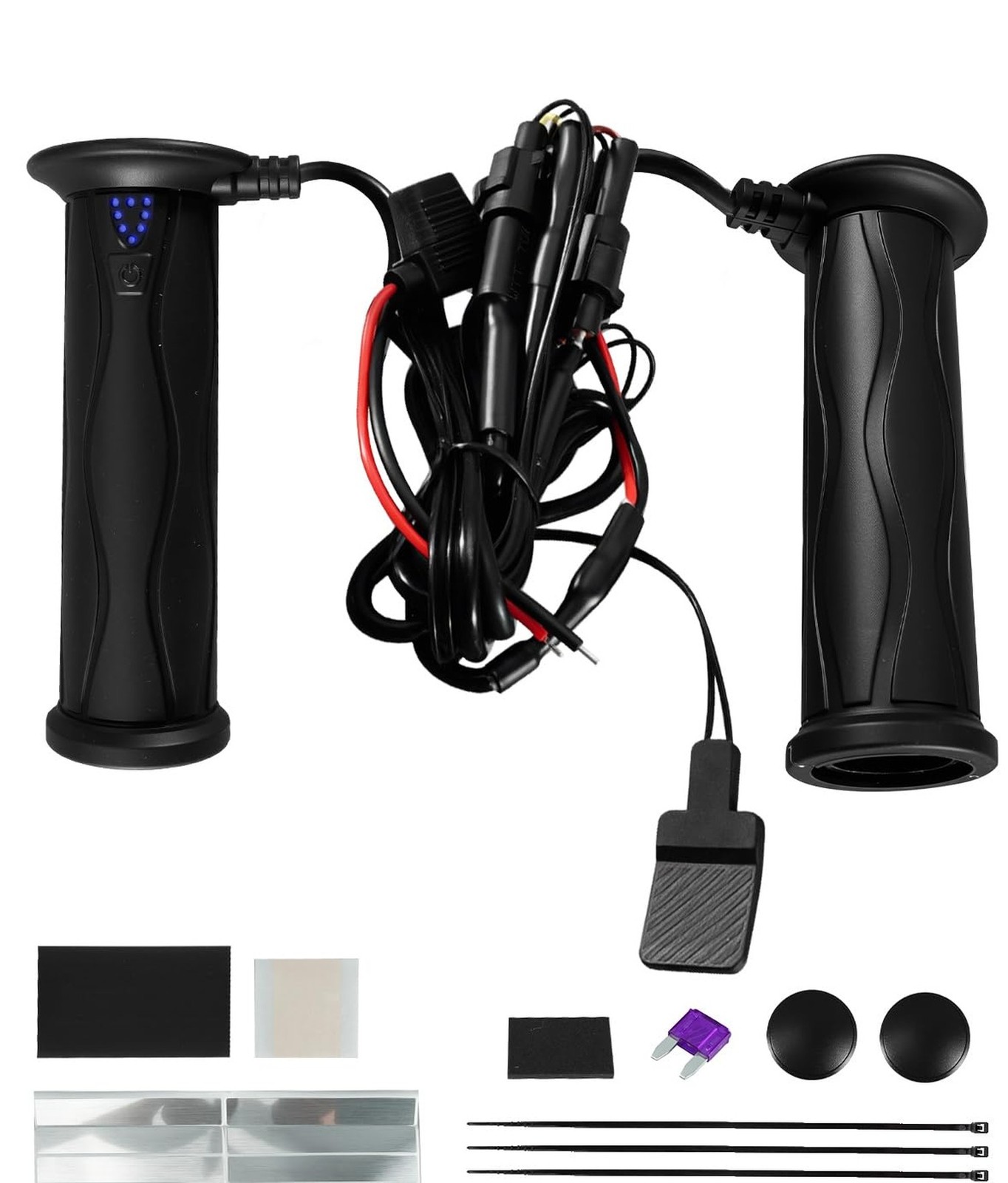 7/8" Heated Grips for 12V ATV, 5+1 Heat Settings, with Thumb Warmer | Handleb...