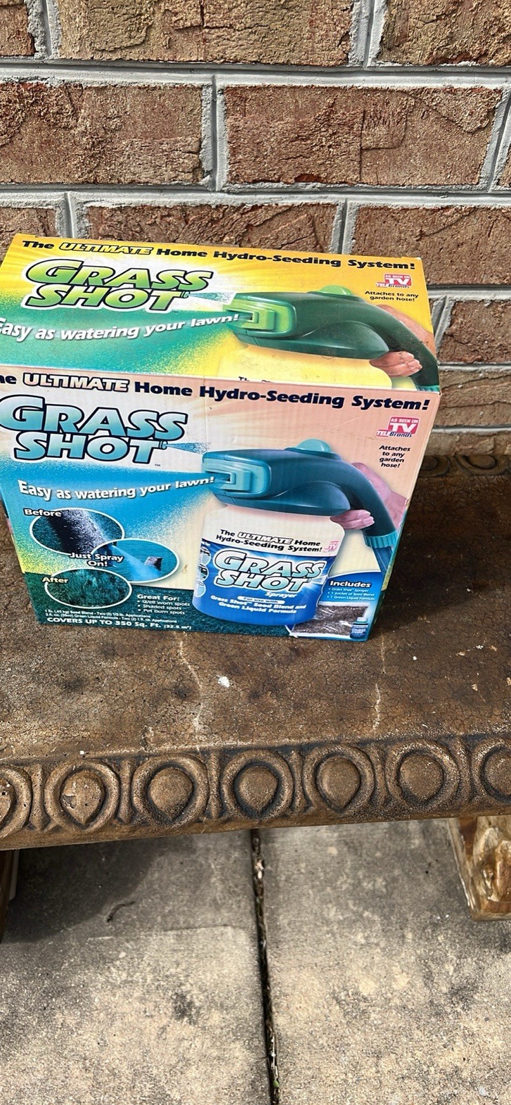 As Seen On TV Grass Shot Hydro-Seeding System Covers 350 sq. ft. Hose Attach