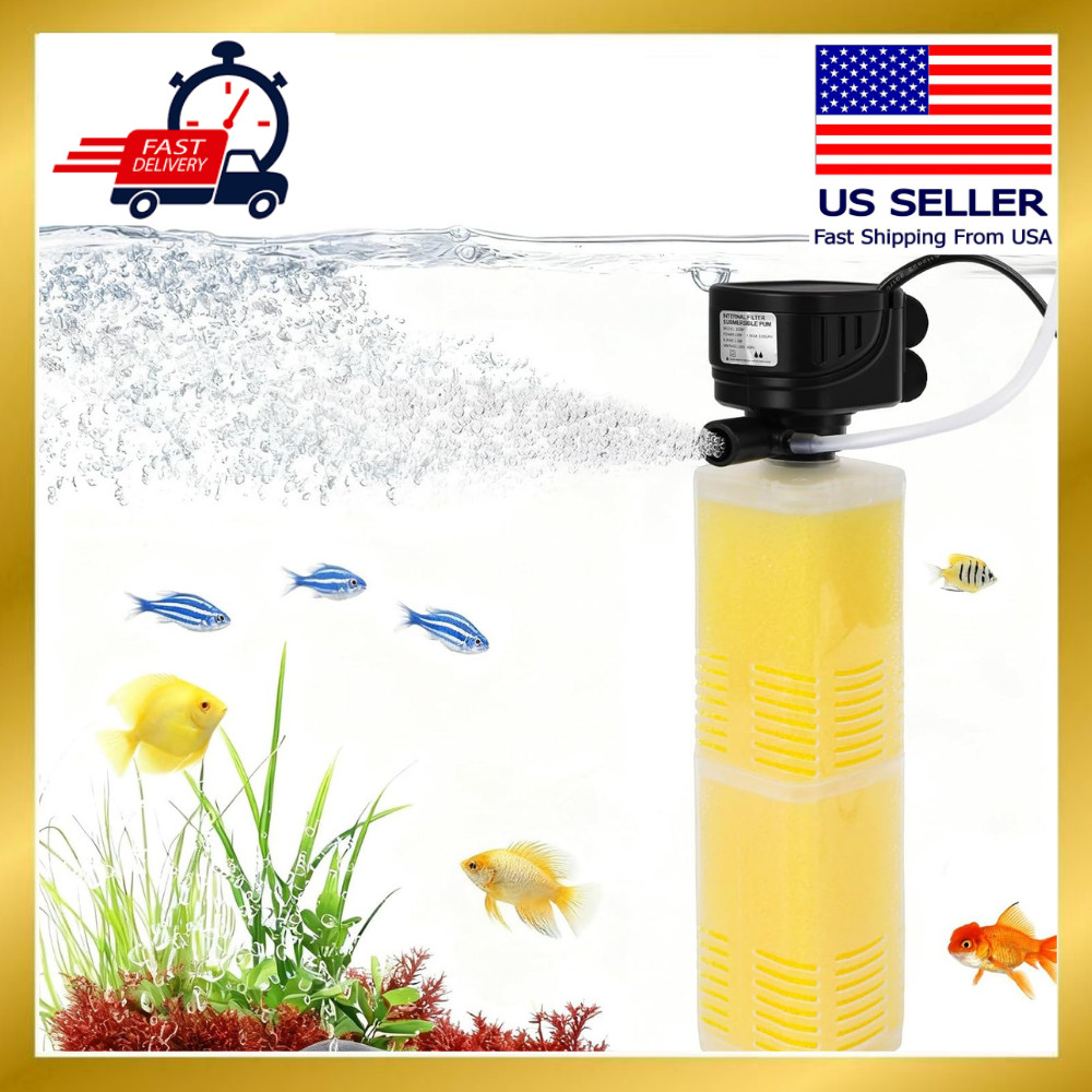 40-150 Gallon Fish Tank Pump & Filtration System - 320 GPH, Wave Generator, Oxyg