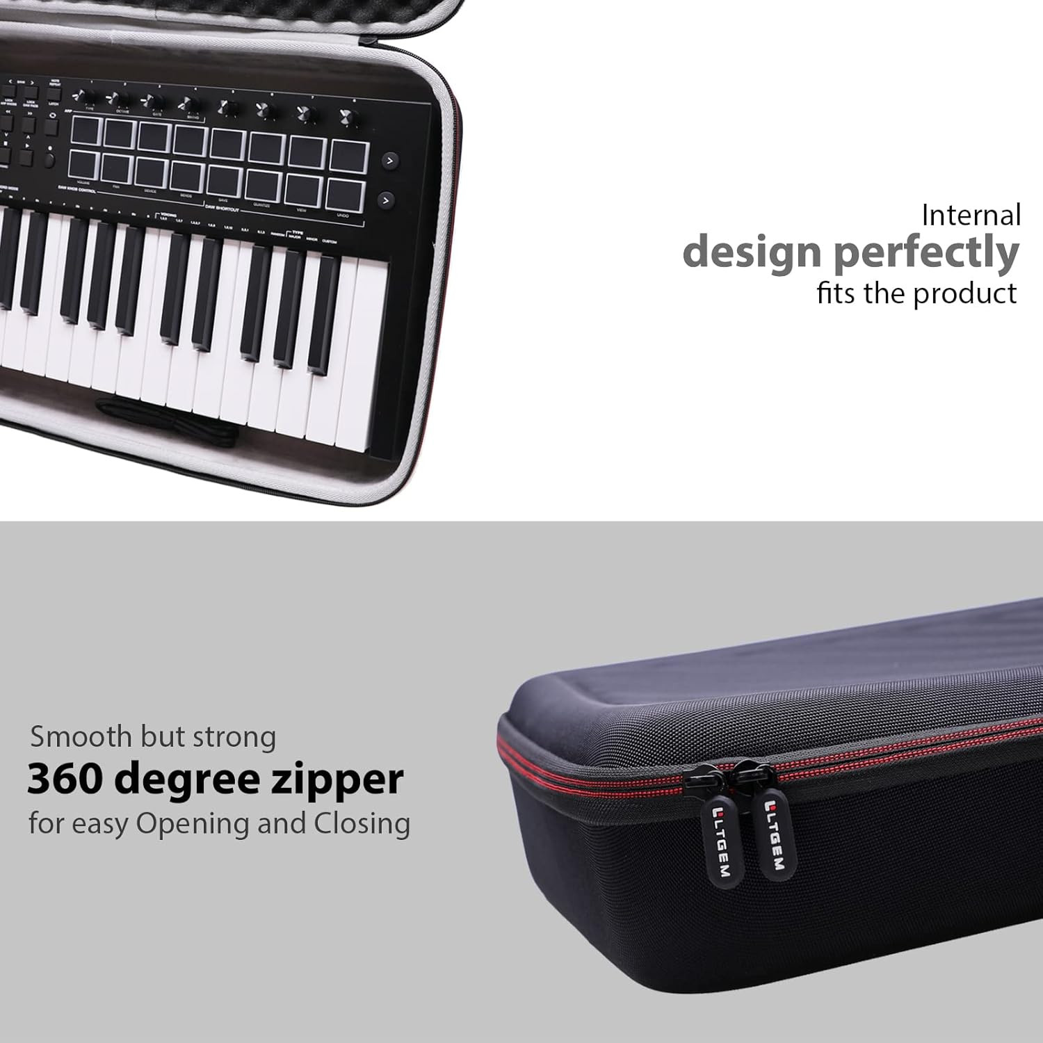 LTGEM EVA Hard Case for M-Audio Oxygen Pro 25 – 25 Key USB MIDI Keyboard Control