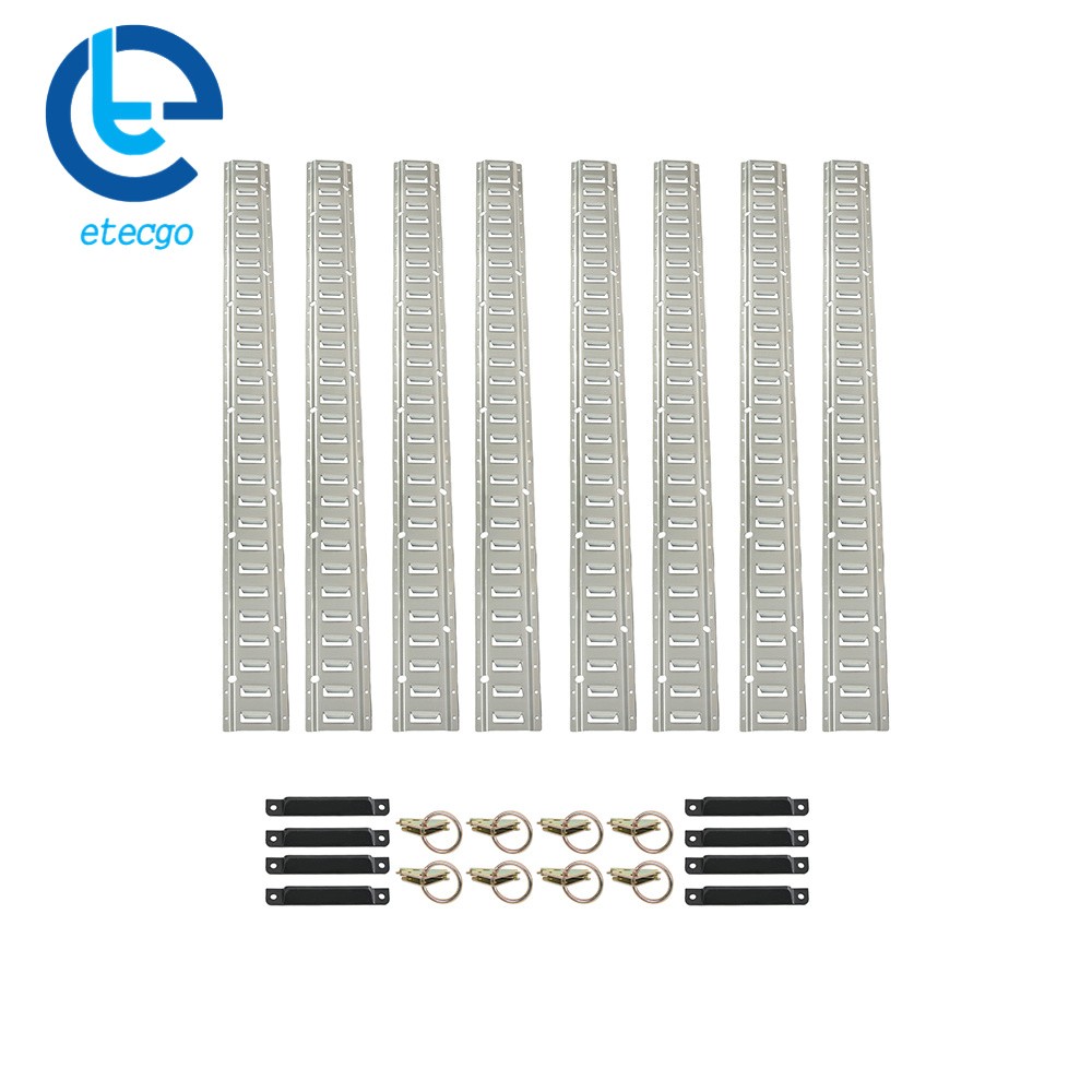 Zinc Plated Steel E Track 24 Rails 5 Ft Each Silver For Warehouse Storage