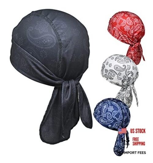 Cooling Helmet Liner - Do Rag Head Bandana 1 Black / 1 Red / 1 Navy / 1 White